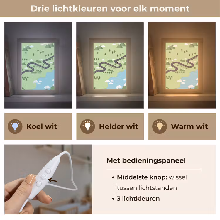 Auto - Bergweg - Natuur - Illustratie Light Box met kabel (Kinderlampje) klein -USP_lichtkleurNL