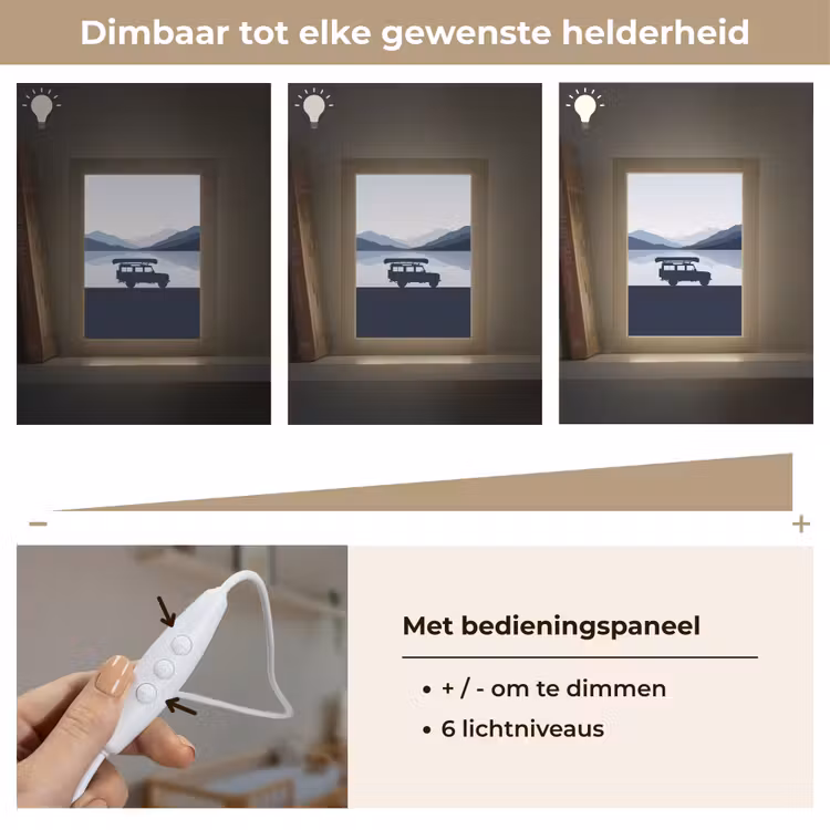 Auto - Meer - Bergen - Blauw Light Box met kabel (Kinderlampje) klein -USP_dimbaarNL
