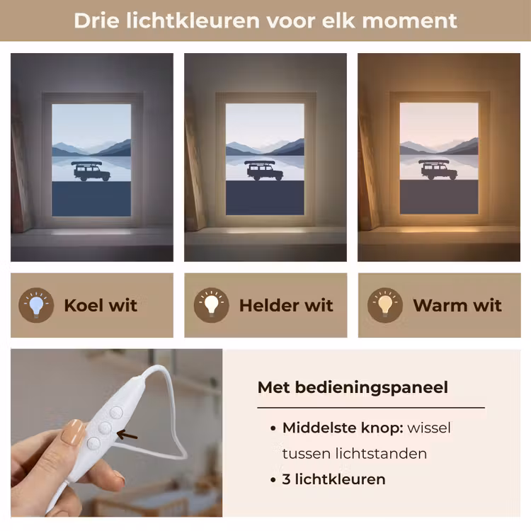 Auto - Meer - Bergen - Blauw Light Box met kabel (Kinderlampje) klein -USP_lichtkleurNL