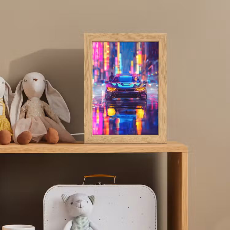 Auto - Politie - Stad - Jongens - Kleurrijk Light Box met kabel klein -sfeer2_kind