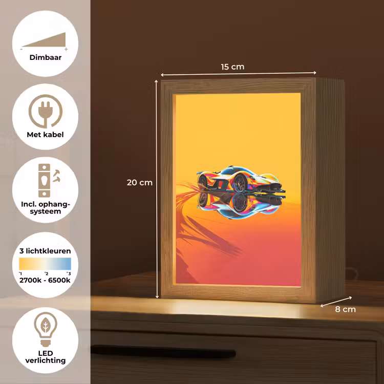 Auto - Race - F1 - Jongens - Geel - Rood Light Box met kabel klein -USP_NL