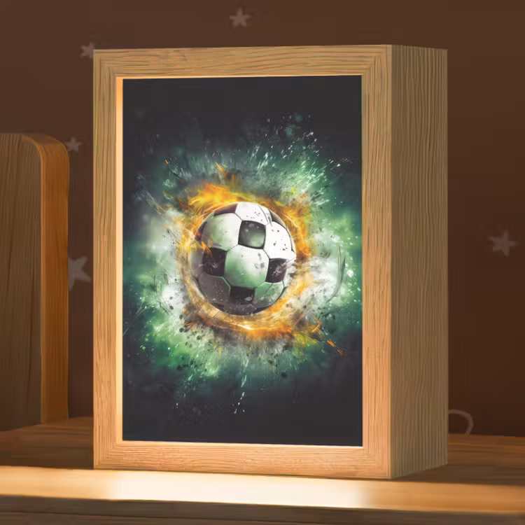 Bal - Voetbal - Groen - Oranje - Rook Light Box met kabel klein -zzz_3d_website