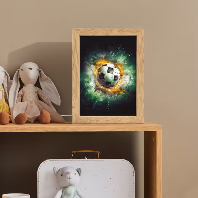 Bal - Voetbal - Groen - Oranje - Rook Light Box met kabel klein -sfeer2_kind
