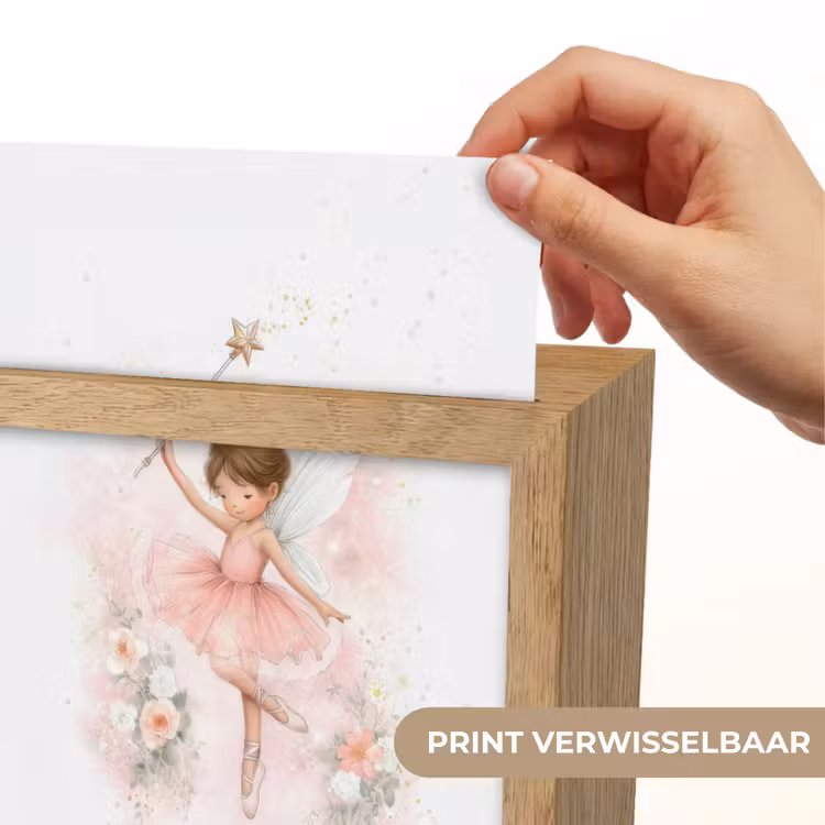 Ballerina - Fee - Bloemen - Roze Light Box met kabel (Kinderlampje) klein -USP_websiteprintNL