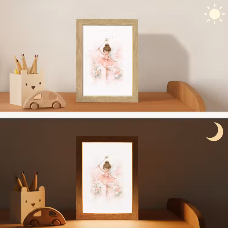 Ballerina - Fee - Bloemen - Roze Light Box met kabel klein -sfeer3_kind