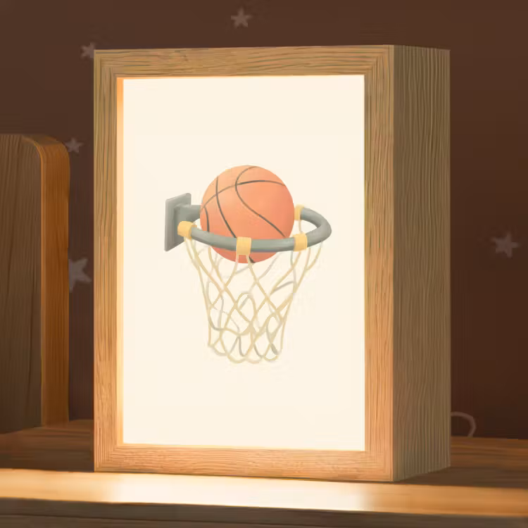 Basketbal - Net - Oranje Light Box met kabel klein -zzz_3d_website