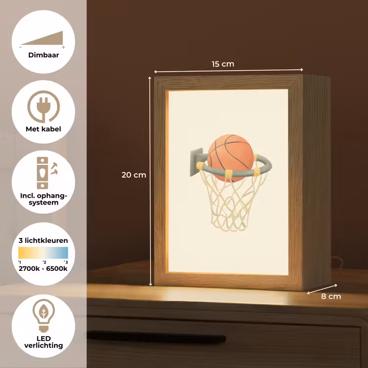 Basketbal - Net - Oranje Light Box met kabel klein -USP_NL