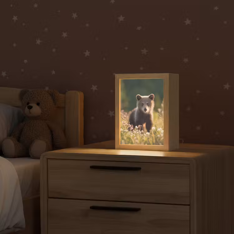 Beer - Bloemenveld - Gras Light Box met kabel klein -sfeer1_kind