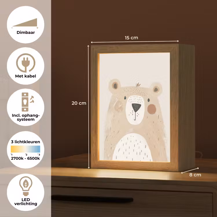 Beer - Dier - Wilde dieren Light Box met kabel klein -USP_NL