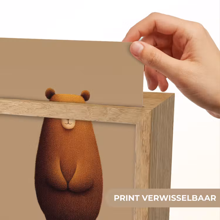 Beer - Minimalistisch - Bruin Light Box met kabel (Kinderlampje) klein -USP_websiteprintNL