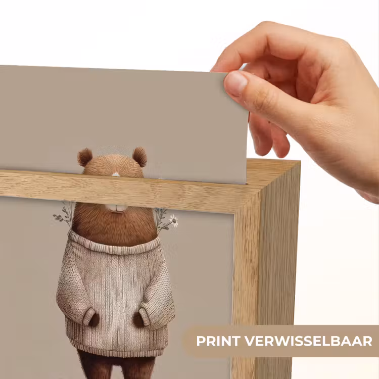 Beer - Witte bloemen - Knus Light Box met kabel (Kinderlampje) klein -USP_websiteprintNL