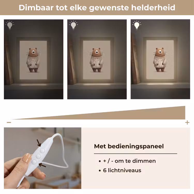Beer - Witte bloemen - Knus Light Box met kabel klein -USP_dimbaarNL