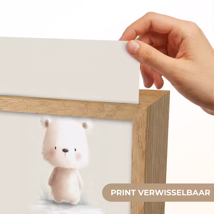 Beertje - Sneeuwvlokje - Wit - Pluizig Light Box met kabel (Kinderlampje) klein -USP_websiteprintNL