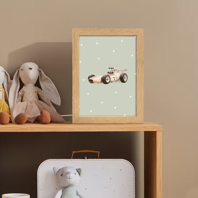 Beige - Raceauto - Stippen Light Box met kabel klein -sfeer2_kind