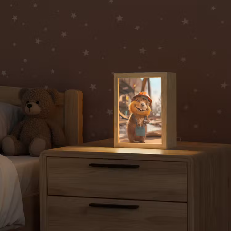 Bever - Bouw - Bouwhelm - Dier Light Box met kabel klein -sfeer1_kind