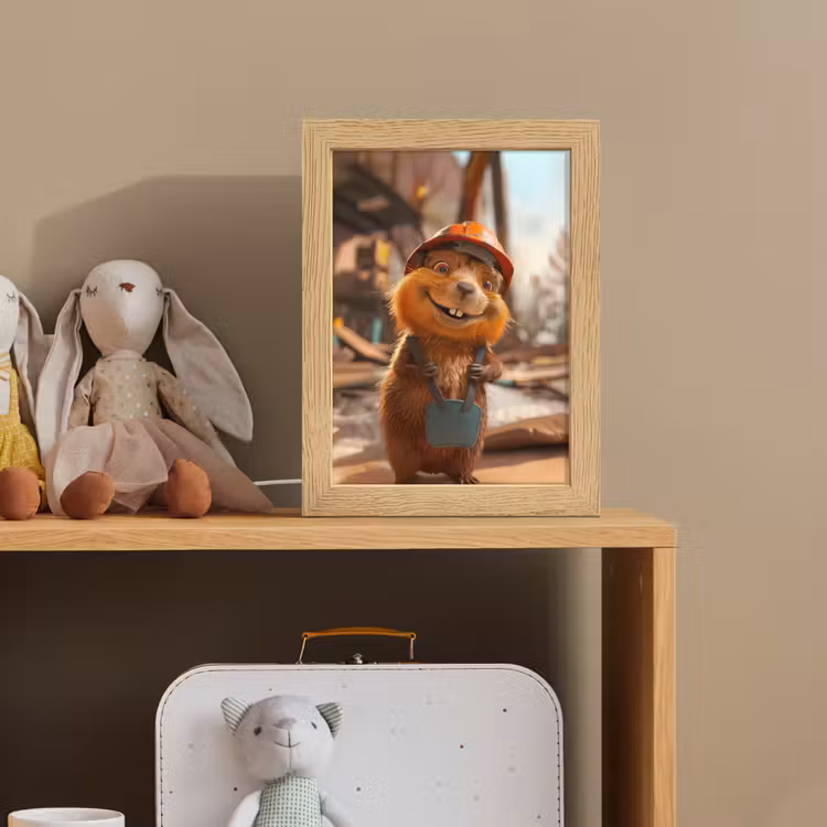 Bever - Bouw - Bouwhelm - Dier Light Box met kabel klein -sfeer2_kind