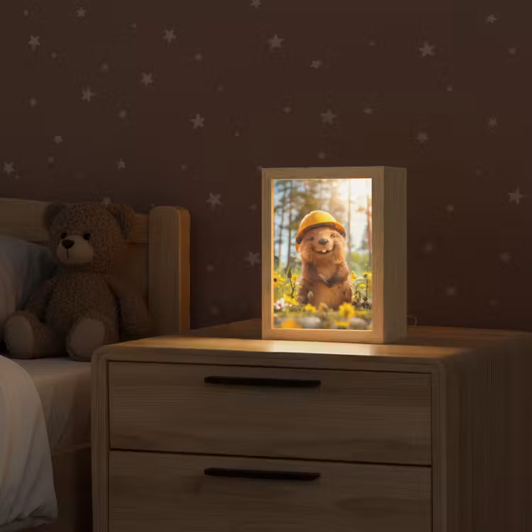 Bever - Dier - Bouwhelm - Natuur Light Box met kabel klein -sfeer1_kind