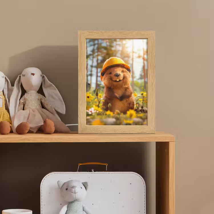 Bever - Dier - Bouwhelm - Natuur Light Box met kabel klein -sfeer2_kind