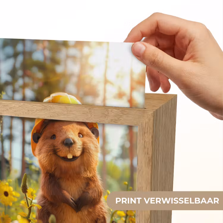 Bever - Dier - Bouwhelm - Natuur Light Box met kabel (Kinderlampje) klein -USP_websiteprintNL
