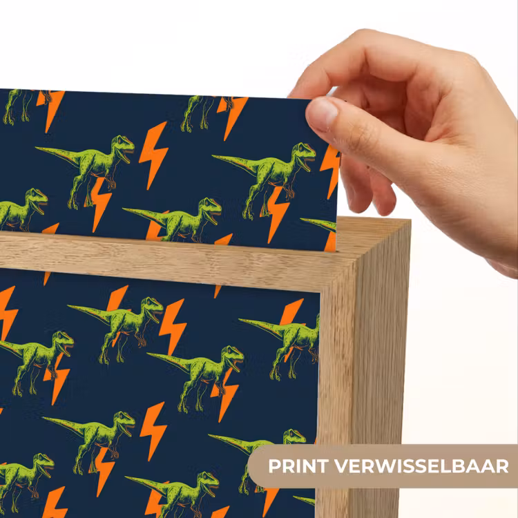 Bliksemschichten - Oranje - Dinosaurussen Light Box met kabel (Kinderlampje) klein -USP_websiteprintNL