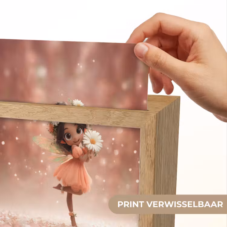Bloemenfee - Roze - Meisje Light Box met kabel (Kinderlampje) klein -USP_websiteprintNL