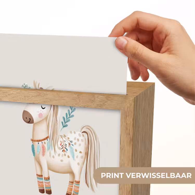 Bohemian - Paard - Beige Light Box met kabel (Kinderlampje) klein -USP_websiteprintNL