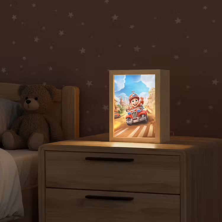 Brandweer - Jongens - Kinderen - Auto Light Box met kabel klein -sfeer1_kind