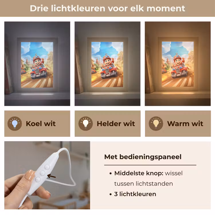 Brandweer - Jongens - Kinderen - Auto Light Box met kabel klein -USP_lichtkleurNL