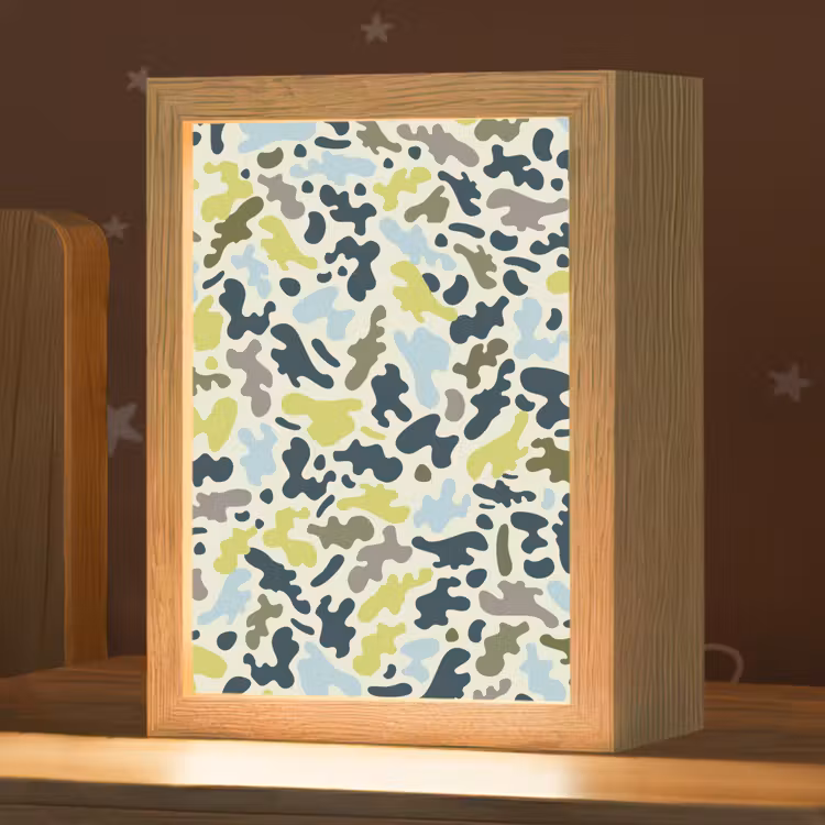 Camouflage - Groen - Blauw - Jongens - Kinderen Light Box met kabel klein -zzz_3d_website