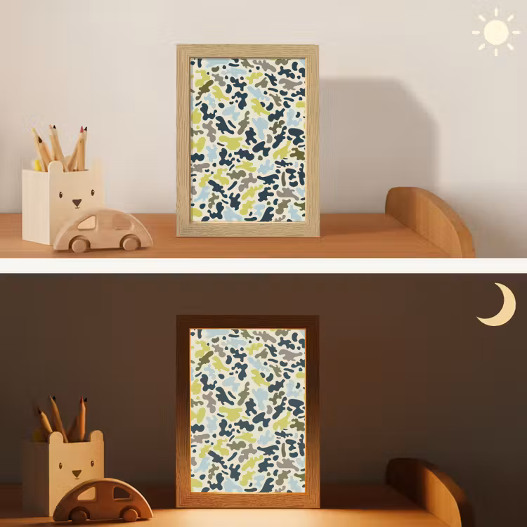 Camouflage - Groen - Blauw - Jongens - Kinderen Light Box met kabel klein -sfeer3_kind