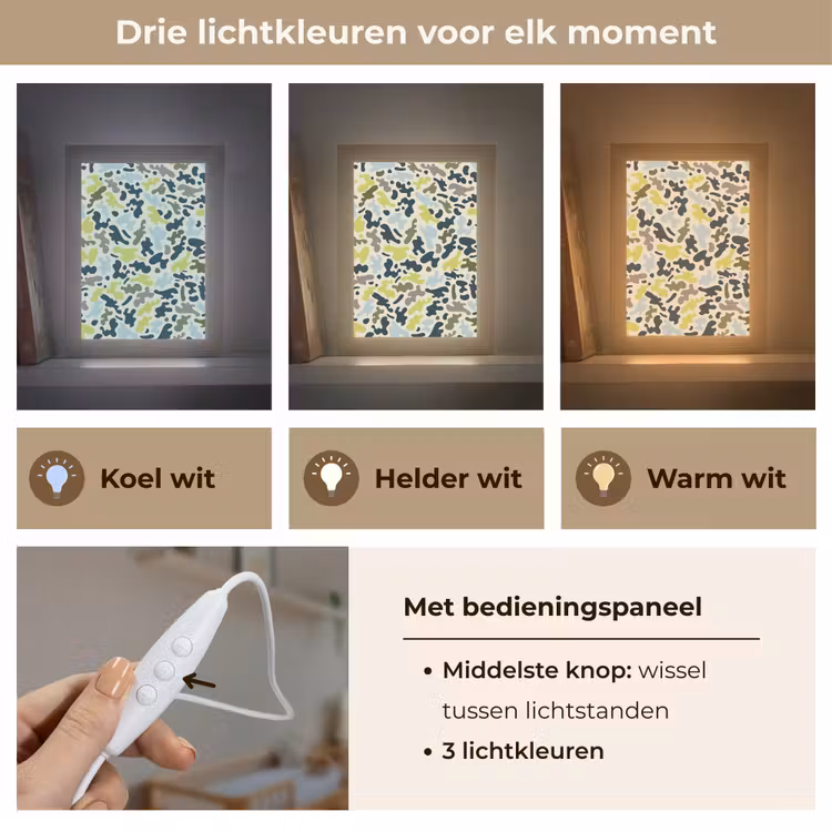 Camouflage - Groen - Blauw - Jongens - Kinderen Light Box met kabel klein -USP_lichtkleurNL