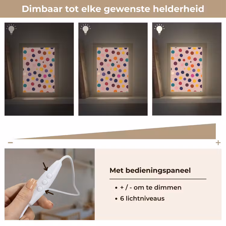 Cirkels - Patroon - Kleurrijk Light Box met kabel (Kinderlampje) klein 904 -USP_dimbaarNL