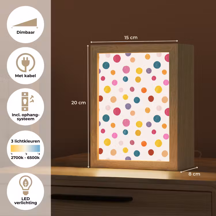 Cirkels - Speels - Kleurrijk Light Box met kabel (Kinderlampje) klein 904 -USP_NL