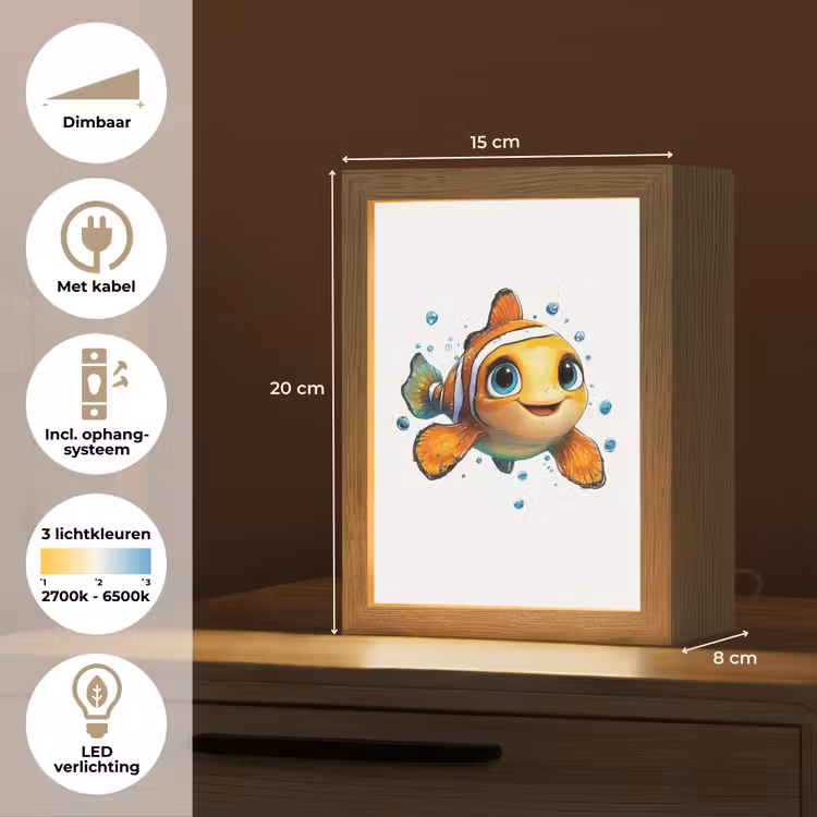 Clownvis - Oranje - Vis - Water Light Box met kabel klein -USP_NL
