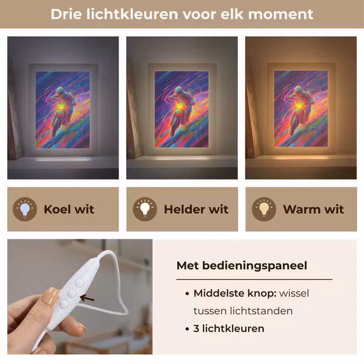 Crossmotor - Neonkleuren - Lijnen - Helm Light Box met kabel klein -USP_lichtkleurNL