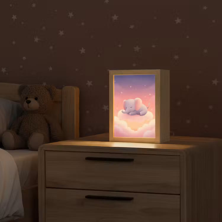 Dier - Roze - Wolken Light Box met kabel klein -sfeer1_kind