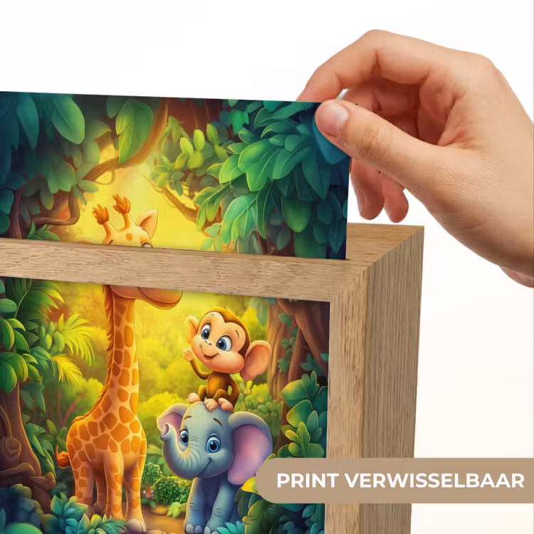 Dieren - Jungle - Giraf - Olifant - Aapje Light Box met kabel (Kinderlampje) klein -USP_websiteprintNL
