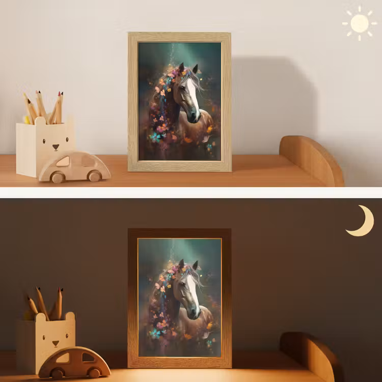 Dieren - Paard - Natuur - Vlinder - Bloemen Light Box met kabel klein -sfeer3_kind