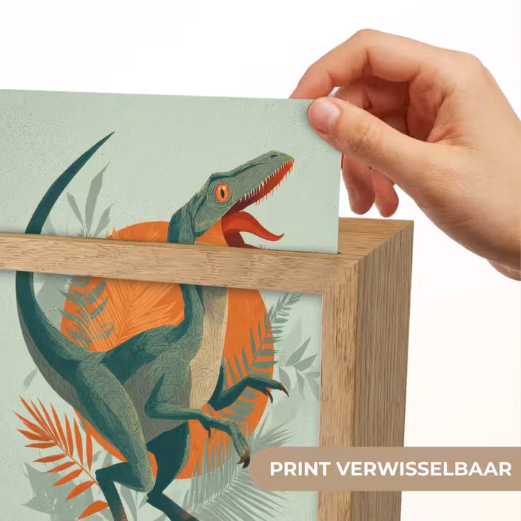 Dino - Bladeren - Grafisch - Groen Light Box met kabel (Kinderlampje) klein -USP_websiteprintNL