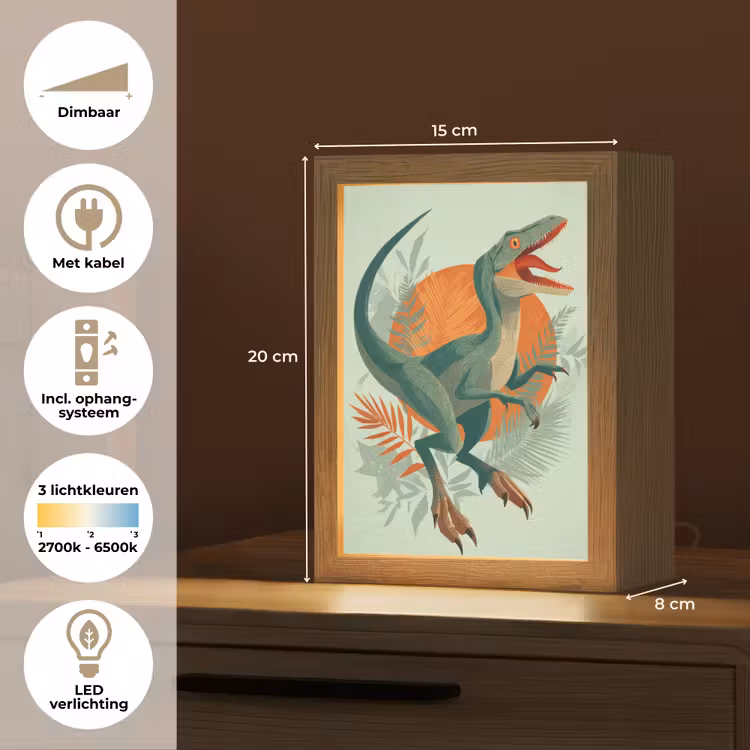Dino - Bladeren - Grafisch - Groen Light Box met kabel klein -USP_NL
