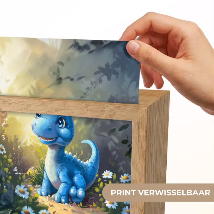 Dino - Blauw - Baby - Dinosaurus Light Box met kabel (Kinderlampje) klein -USP_websiteprintNL