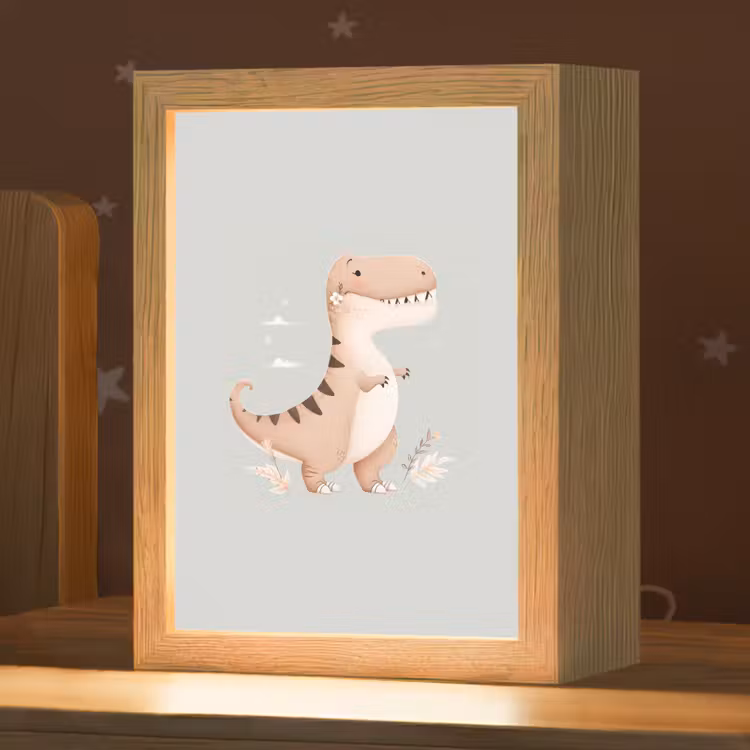 Dino  - Bloemen - Blauw Light Box met kabel klein -zzz_3d_website