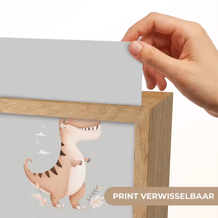 Dino  - Bloemen - Blauw Light Box met kabel (Kinderlampje) klein -USP_websiteprintNL