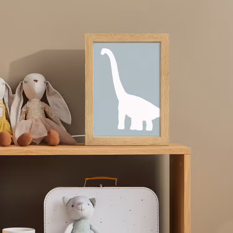 Dino - Brachiosaurus - Dinosaurus - Blauw Light Box met kabel klein -sfeer2_kind