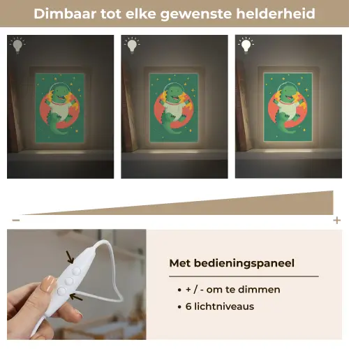 Dino - Groen - Planeet Light Box met kabel klein -USP_dimbaarNL
