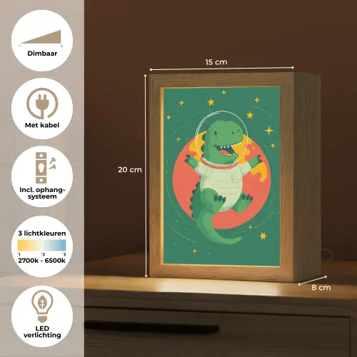 Dino - Groen - Planeet Light Box met kabel klein -USP_NL