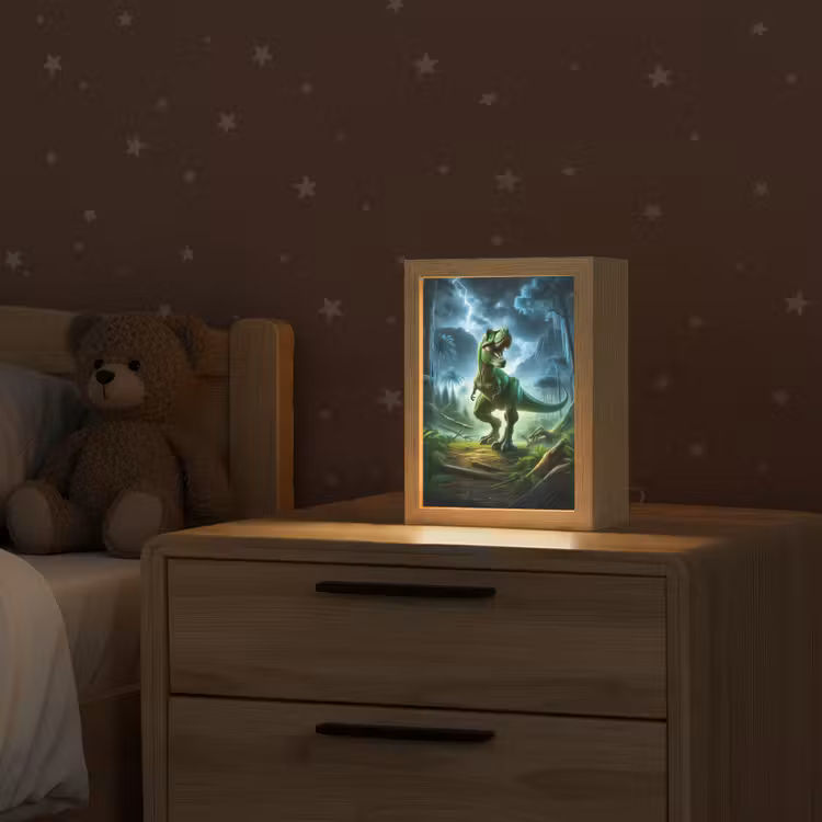 Dino - Jongens - Groen - Blauw - T-Rex Light Box met kabel klein -sfeer1_kind