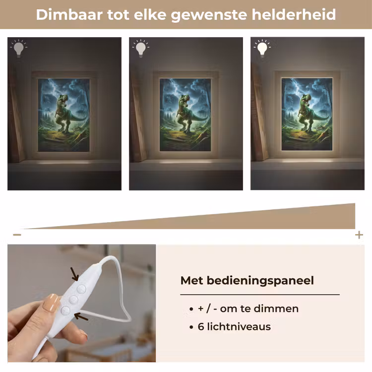 Dino - Jongens - Groen - Blauw - T-Rex Light Box met kabel klein -USP_dimbaarNL
