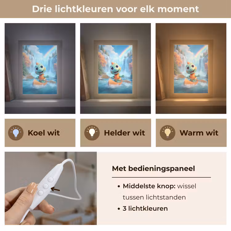 Dino - Natuur - Waterval Light Box met kabel klein -USP_lichtkleurNL
