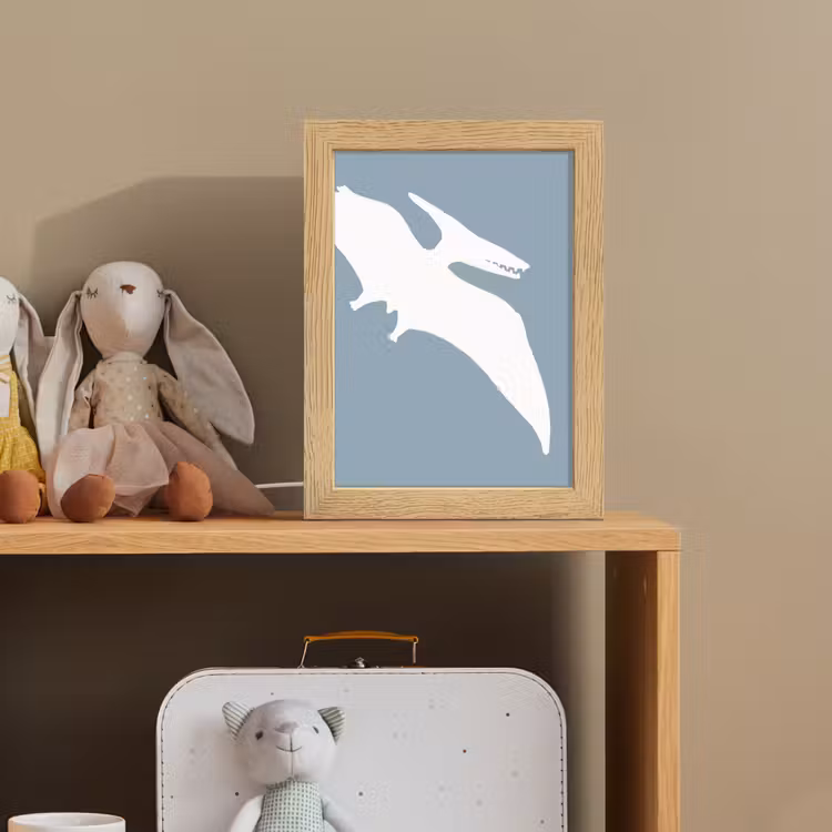 Dino - Pteranodon - Dinosaurus - Blauw Light Box met kabel klein -sfeer2_kind